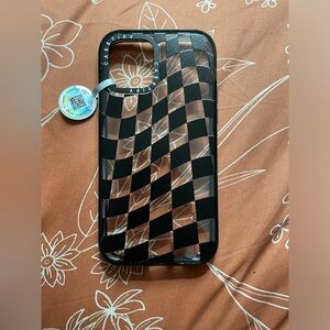 Casetify iPhone 12 black checkered case